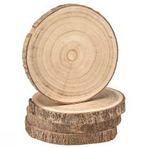 Tree disc Paulownia wood decoration natural Ø17-21cm 4pcs