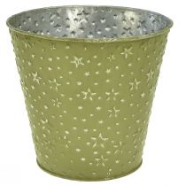 Product Flowerpot metal planter stars green silver Ø16cm
