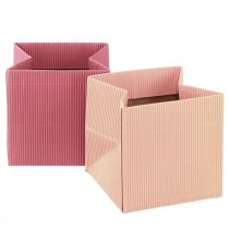 Flower bag paper bag with foil pink salmon 10.5cm 6 pcs