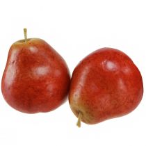 Decorative pears decorative fruit red in net Ø5.5cm H6.5cm 6 pcs