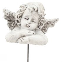 Decoration angel on stick decoration grave decoration grey white H6.5cm 3pcs