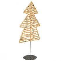 Product Decorative Christmas tree metal raffia natural black 21x11,5x45cm