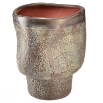 Product Decorative Vase Ceramic Planter Metallic Brown Grey Blue 16.5×20.5cm