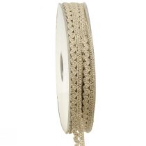 Product Decorative ribbon crochet lace decorative ribbon beige W9mm L20m