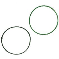 Product Decorative ring jute decoration loop green dark green Ø30cm 4pcs