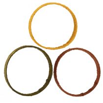 Product Decorative Ring Jute Loop Yellow Ochre Brown 4cm Ø30cm 3pcs