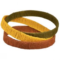 Decorative Ring Jute Loop Yellow Ochre Brown 4cm Ø30cm 3pcs