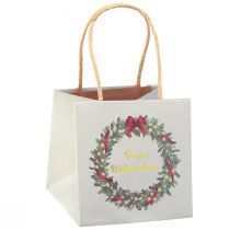 Gift bag with handles Gift bag grey 12×12cm 8 pcs