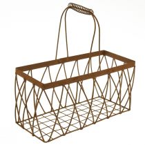 Wire basket metal basket rust look 28x13.5x14cm 2pcs