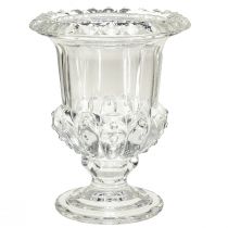 Vintage glass vase in goblet design – Clear, 16x20 cm – Elegant table decoration