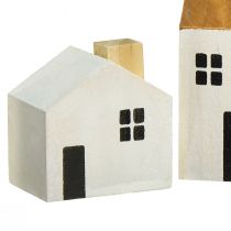 Product Wooden houses decoration houses wood white brown 4.5-8cm 4pcs