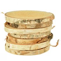 Product Wooden discs with bark birch disc natural Ø9-10cm 7 pcs