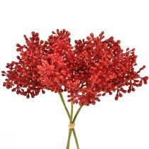Product Artificial berries red decoration for Advent wreath 32cm 3 pieces in bunch