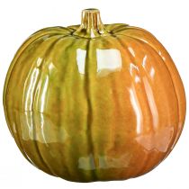 Product Decorative ceramic pumpkin in bright green tones – 17.5 cm – Perfect for autumn table decoration