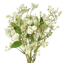 Artificial flower bouquet silk flowers berry branch white 48cm