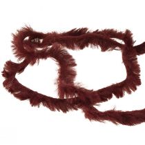 Product Faux Fur Cord Fluffy Decorative Cord Bordeaux 50g 30m