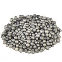 Product Metallic decorative beads anthracite decorative granules round 4-8mm 1l