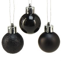 Product Mini tree balls black shatterproof plastic Ø3cm 14pcs