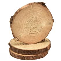 Mini tree disc with bark natural wood decoration Ø8-9cm 9pcs