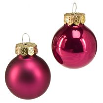 Product Mini glass balls Christmas tree balls pink Ø2.5cm 22pcs