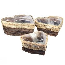 Product Plant heart wooden plant bowl 3-coloured 30/26/20.5cm set of 3