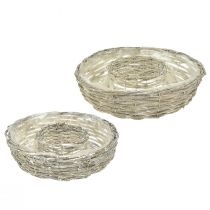 Product Plant bowl plant ring natural white willow Ø35/30cm set of 2