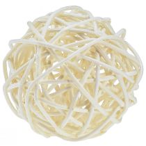 Rattan ball bleached table decoration rattan cream Ø5cm 24pcs