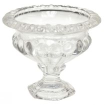 Product Classic glass bowl with base in vintage design – Clear, Ø13cm x 11 cm – Versatile use for trophy decoration