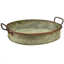 Product Bowl Oval Metal Tray Handle Rust 46/52cm Set of 2