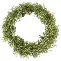 Product Fir wreath with cones artificial decorative ring green Ø36cm