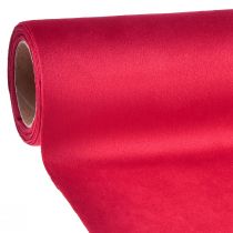 Product Velvet table runner red, shiny decorative fabric, 28×270cm - table runner for festive decoration