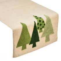 Product Table runner Christmas fir trees green 140x41,5cm