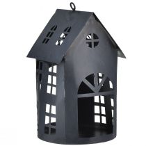 Birdhouse antique grey metal 30x15 cm