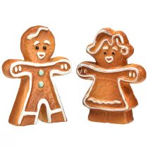 Product Christmas decoration ceramic gingerbread woman and man 7cm 6pcs