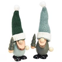 Product Christmas gnome decoration gnome wood green mint H14cm 6pcs