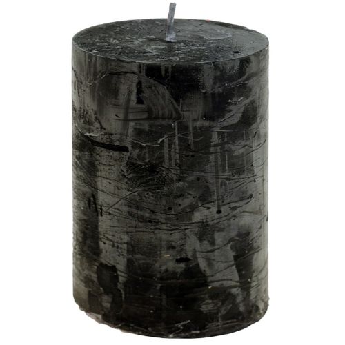 Floristik24 Black candles Solid coloured pillar candles 60x80mm 4pcs