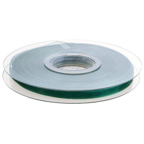 Product Organza ribbon green gift ribbon woven edge fir green 6mm 50m