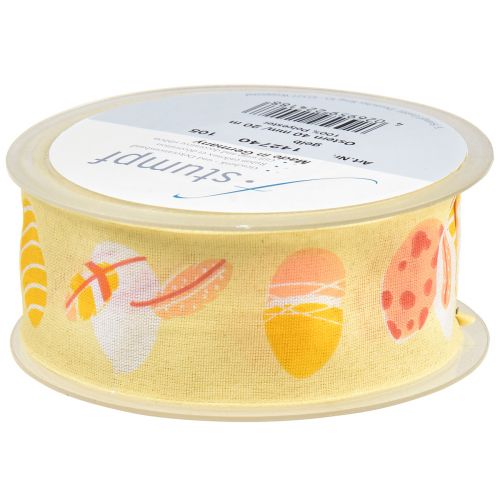 Product Gift ribbon Easter decorative ribbon Easter eggs yellow 40mm 20m