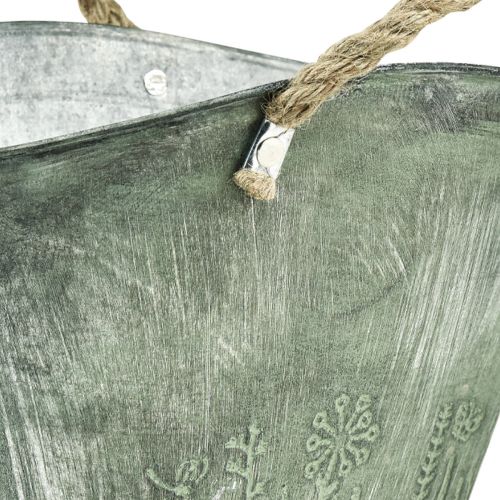 Product Flower pot with handles bag metal jute 24.5×17×15.5cm