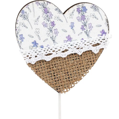 Product Flower pin heart lilac country style 7×0.5×7cm 12pcs