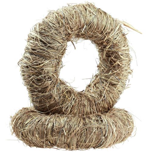 Floristik24 Decorative wreath hay wreath natural wreath summer wreath Ø27cm 2pcs