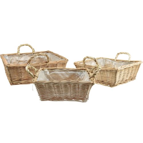 Floristik24 Plant basket rectangular willow natural 39/33/27cm set of 3