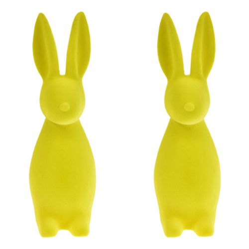 Floristik24 Flocked bunnies Easter bunnies yellow-green 8×10×29cm 2pcs