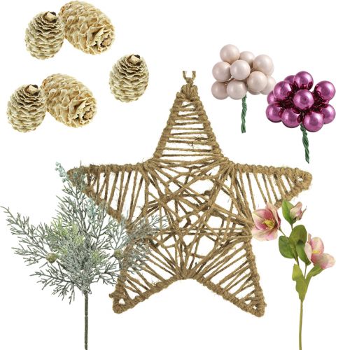 Product DIY Box Christmas Jute Star Decoration for Hanging Ø28cm