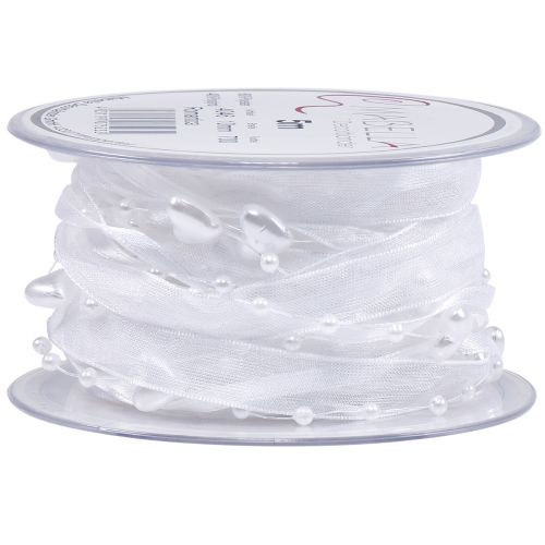 Product Wedding ribbon organza ribbon wedding white 10mm 5m