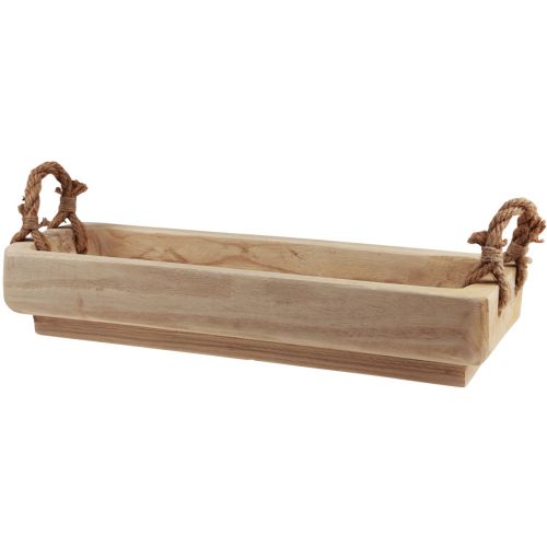 Floristik24 Plant box wooden bowl square Paulownia natural 57.5×18cm×18m