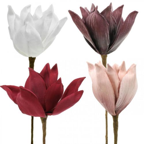 Product Magnolia artificial flower on a stick Ø10cm Foam 6pcs Different colors