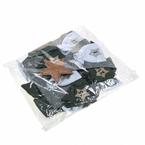 Floristik24 Advent calendar Christmas tree with bag felt gray, white 120 × 80 cm