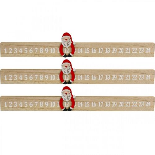 Floristik24 Advent calendar wood advent strip deco advent 48.5cm 3pcs