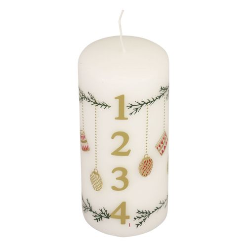 Floristik24 Advent calendar candle Advent candle candle white 150/65mm